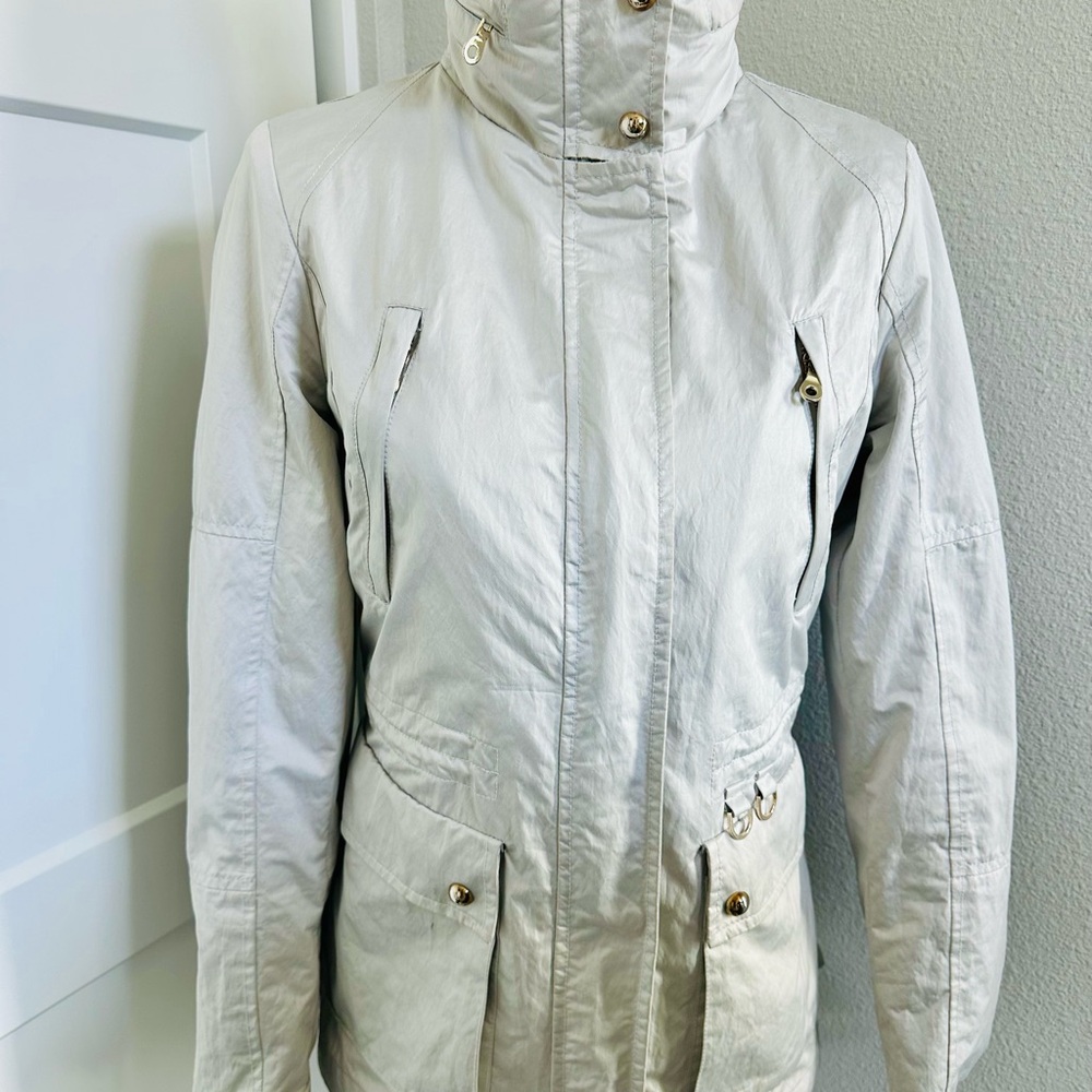 Zara Light Grey Utility Windbreaker with High Collar